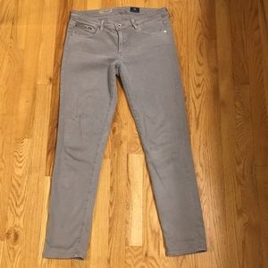 AG Stevie Ankle grey jeans.